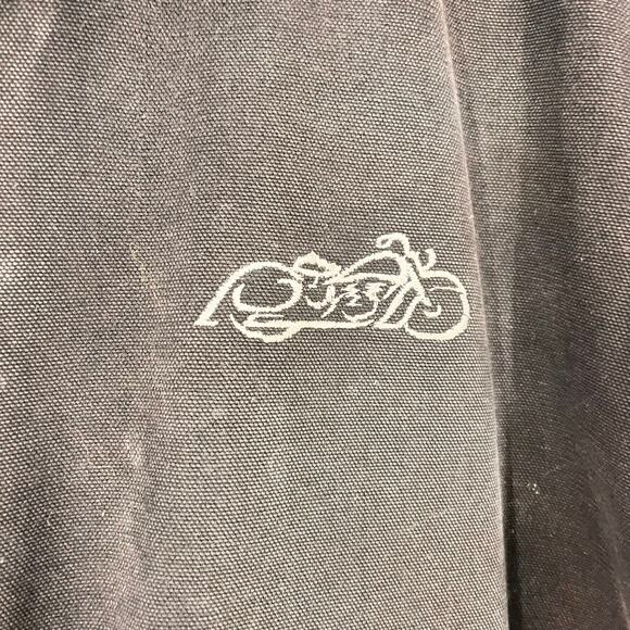vintage men's 2XL canvas zip front coat easy rider graphic black corduroy collar - Picture 5 of 6
